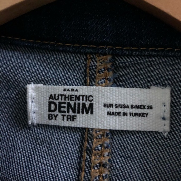 Zara Denim Mini Dress w Collar - Picture 4 of 4